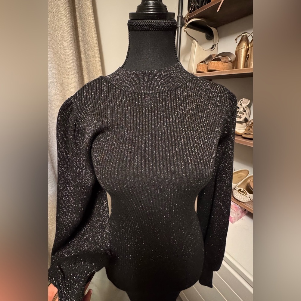 Black Glitter Knit Sweater